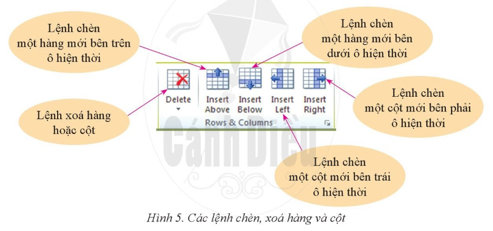 Tin học 6 Chủ đề E Bài 4 Chèn thêm hoặc xóa hàng và cột