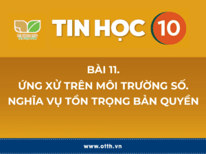 Tin học 10 - Bài 11. Ứng xử trên môi trường số. Nghĩa vụ tồn trọng bản quyền 31 tin học 12 bài 1