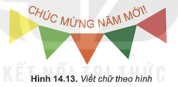 Tin học 10 – Bài 14. Làm việc với đối tượng đường và văn bản 30 Tin học 10 Bài 14 Nhiệm vụ 2 Viết chữ theo khuôn dạng của hình